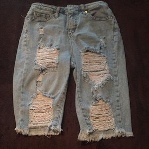 High rise jean shorts